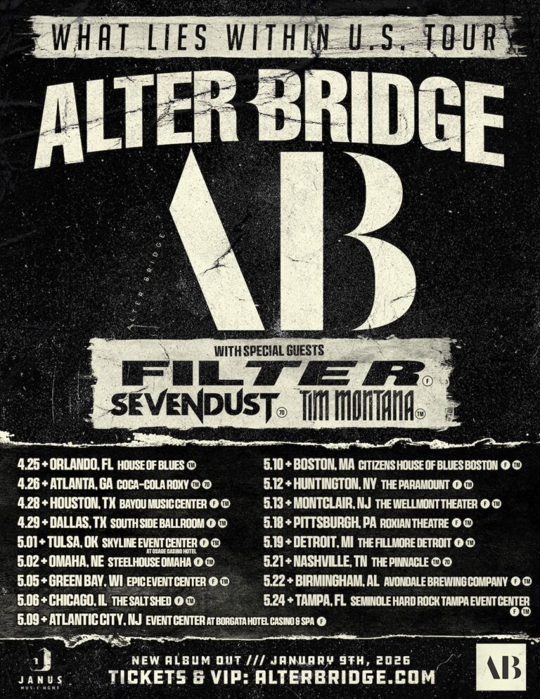 Alter Bridge объявили тур по США на 2026 год и выпустили новый сингл «Silent Divide»