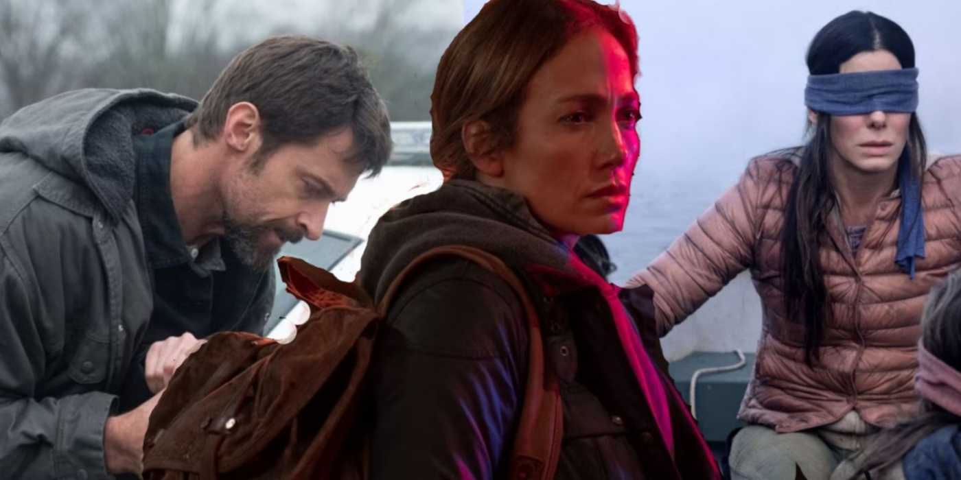 Коллаж из фильмов "Prisoners", "Mother" и "Bird Box"