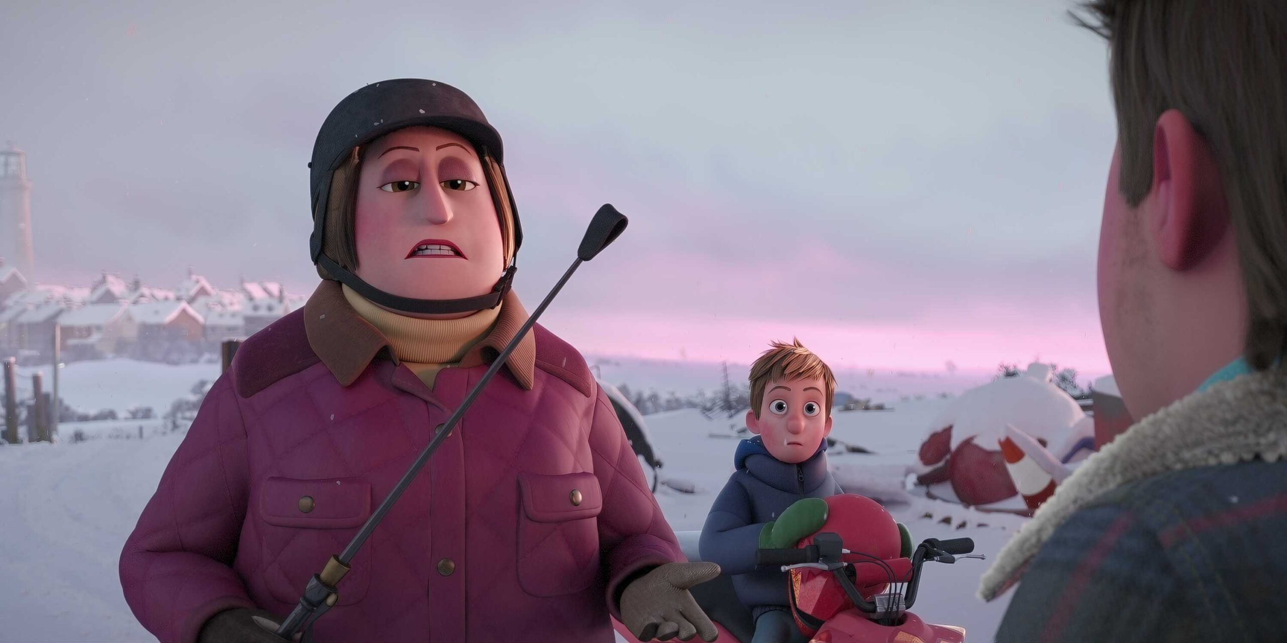 Мисс Трэппер стоит перед Дэнни в фильме "That Christmas"