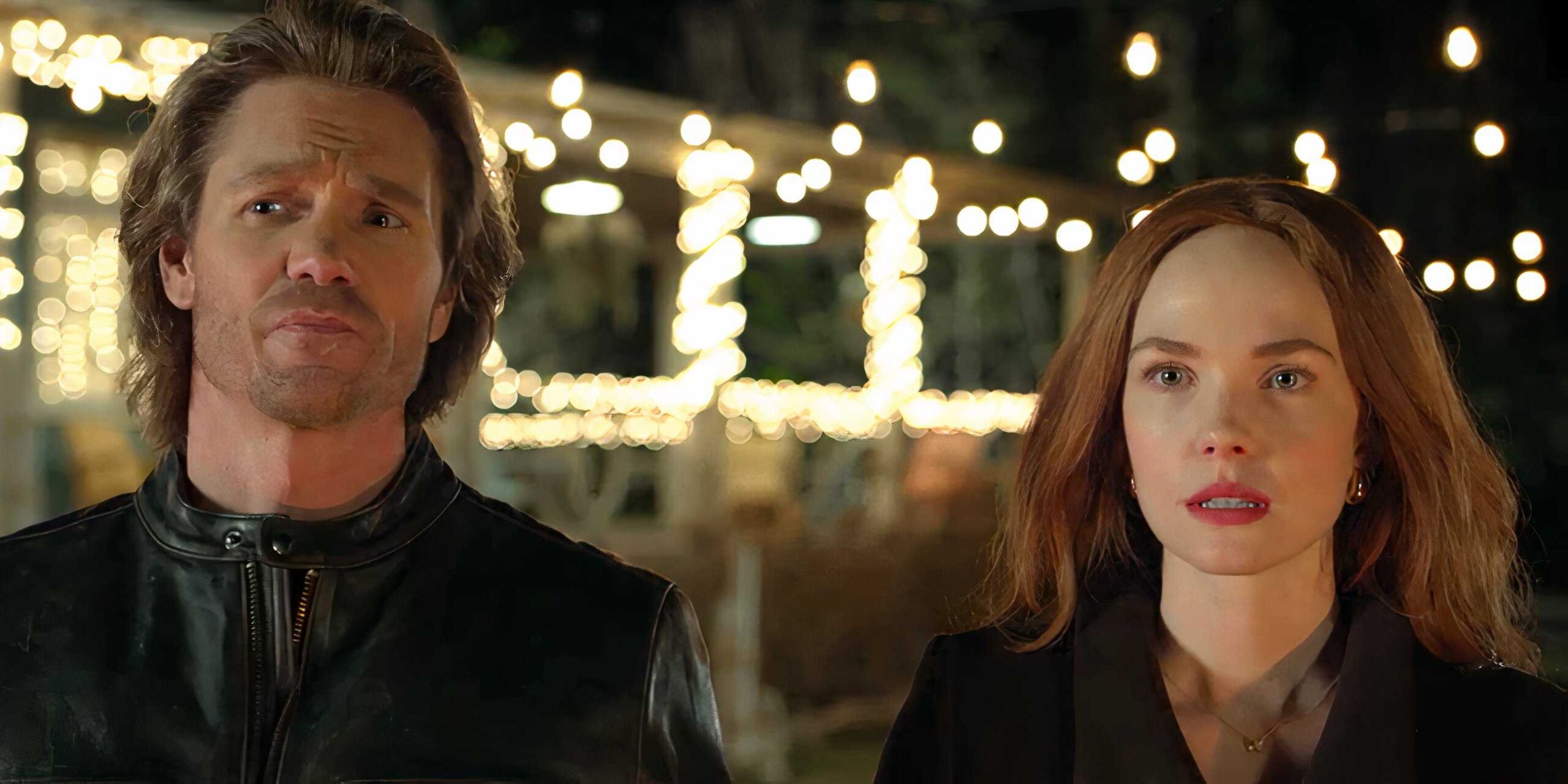 Кел (Чад Майкл Мёррей) и Мэгги (Морган Кохан) выглядят шокированными в 3 сезоне "Sullivan's Crossing"