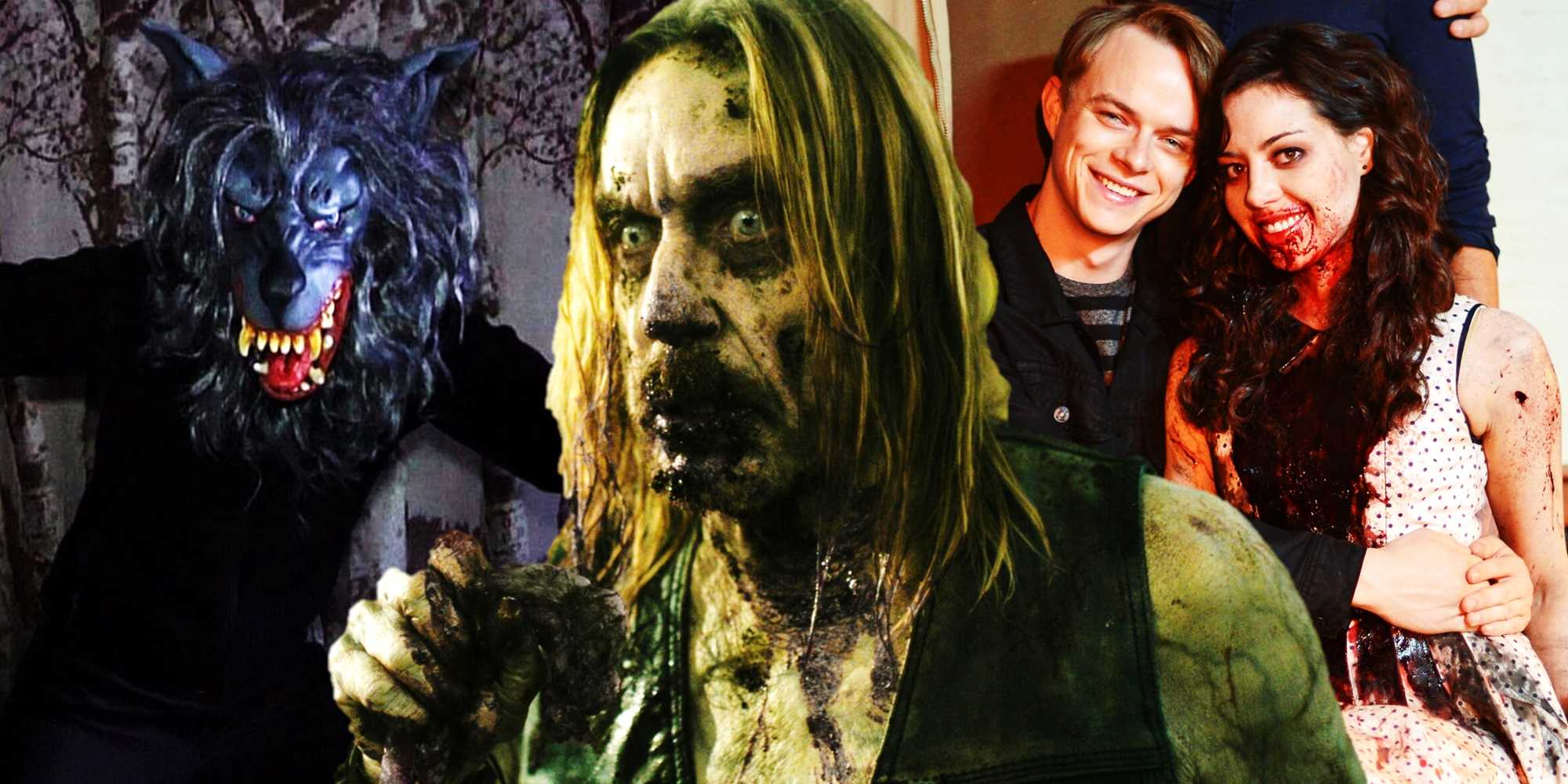 Коллаж с Марком Дуплассом в фильме "Creep", Игги Попом в фильме "The Dead Don't Die" и Дэном ДеХаном и Эброй Плейс в фильме "Life After Beth"