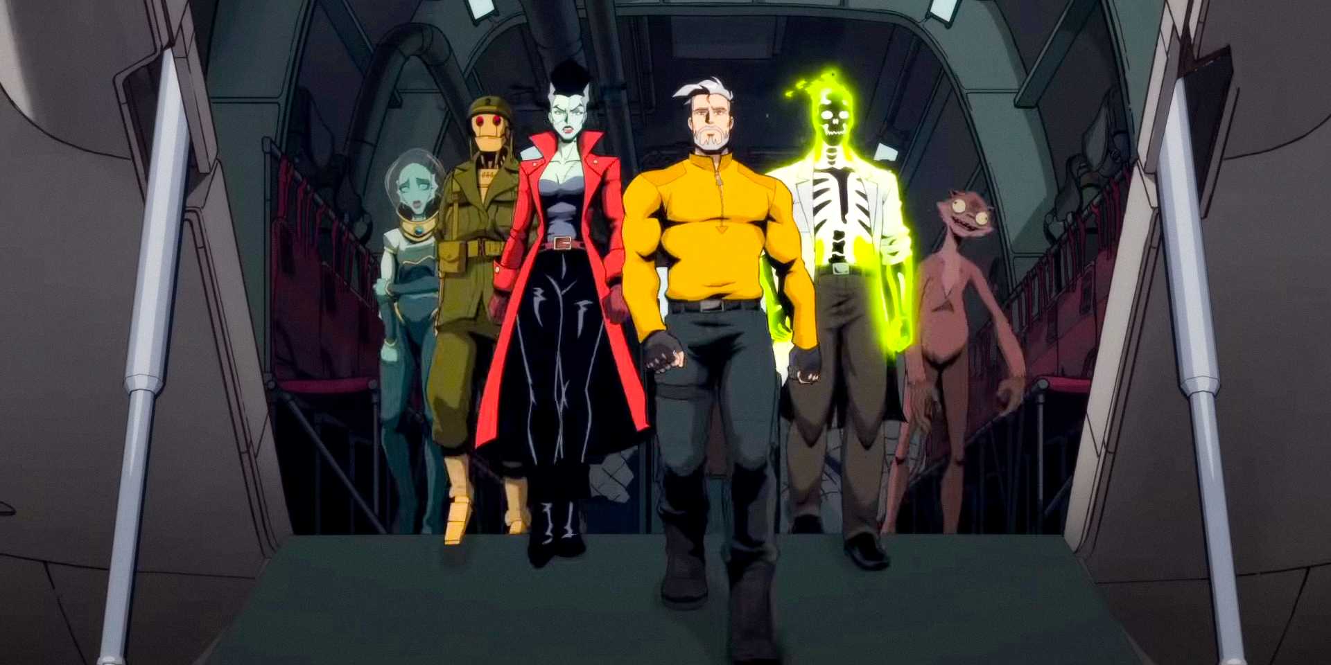 Nina Mazursky, G.I. Robot, The Bride, Rick Flag Sr, Doctor Phosphorus and Weasel in Creature Commandos Official Teaser Trailer (2024)