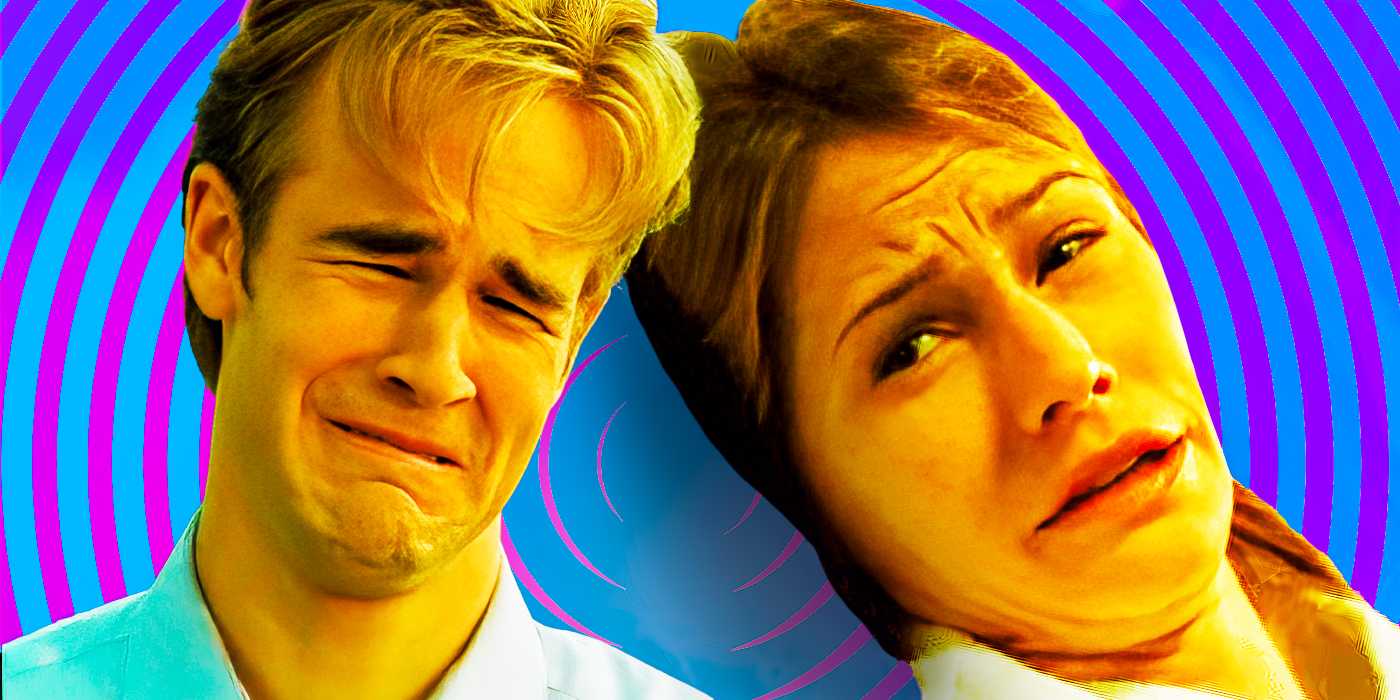 Dawson плачет и Андди плачет в постели в Dawson's Creek