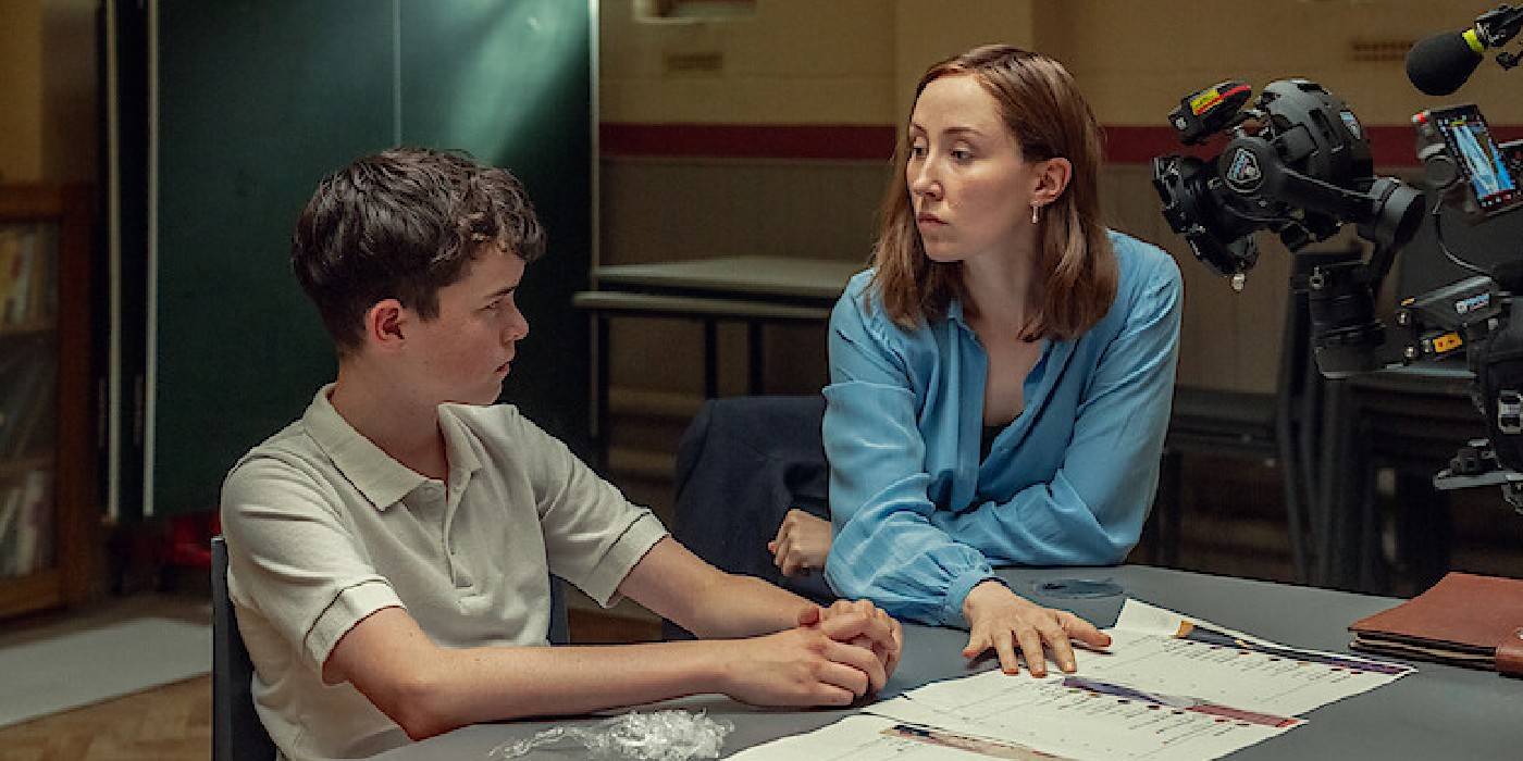 Эрин Дотери и Оуэн Купер разговаривают друг с другом в "Adolescence"