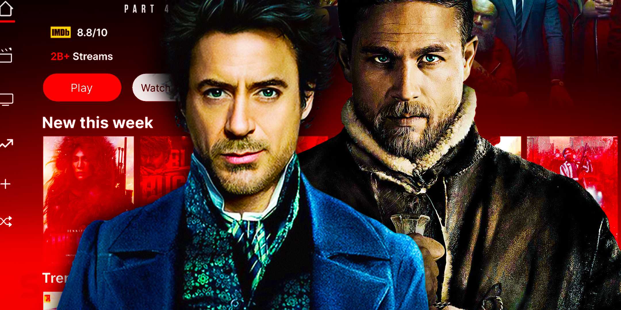 Роберт Дауни-младший в "Шерлоке" и Чарли Ханнэм в "Король Артур"