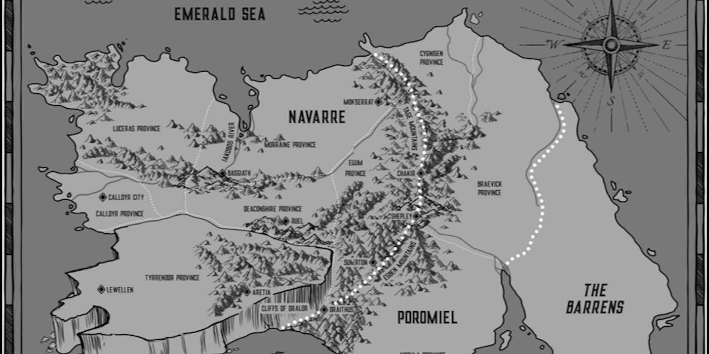 Карта четвертого крыла, изображающая Наварр, как в книге-1
