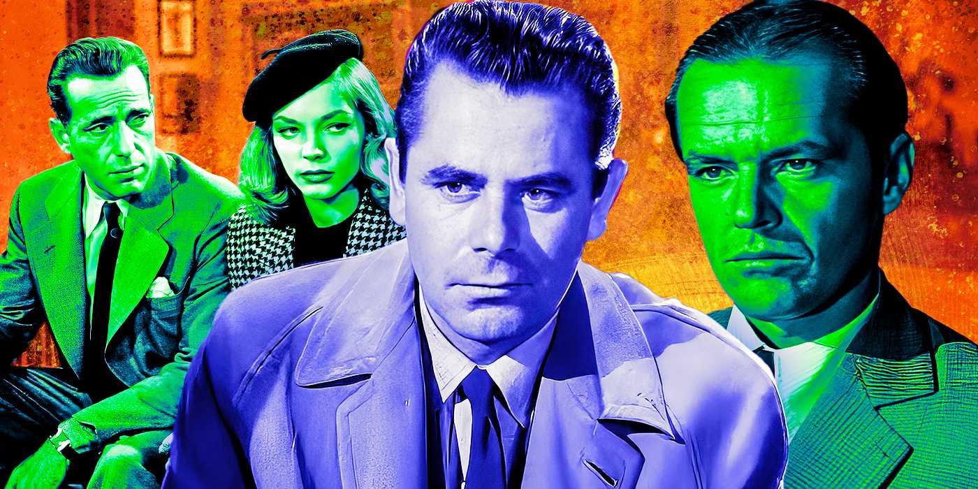 Коллаж из Сент-Дейва Беньона из "The Big Heat", Филип-Марлоу из "Marlow and JJ" и Вивиан Рутлдж из "The Big Sleep"