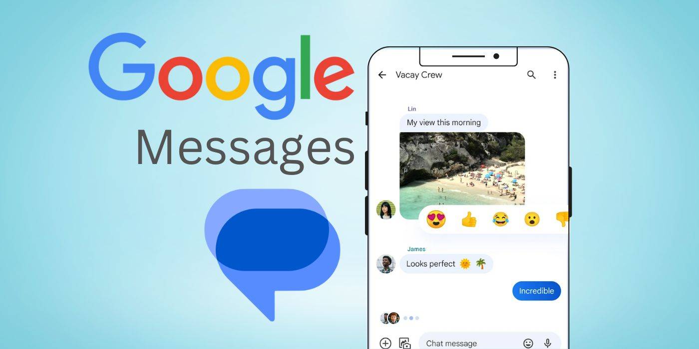 Изображение логотипа Google Messages и скриншот.