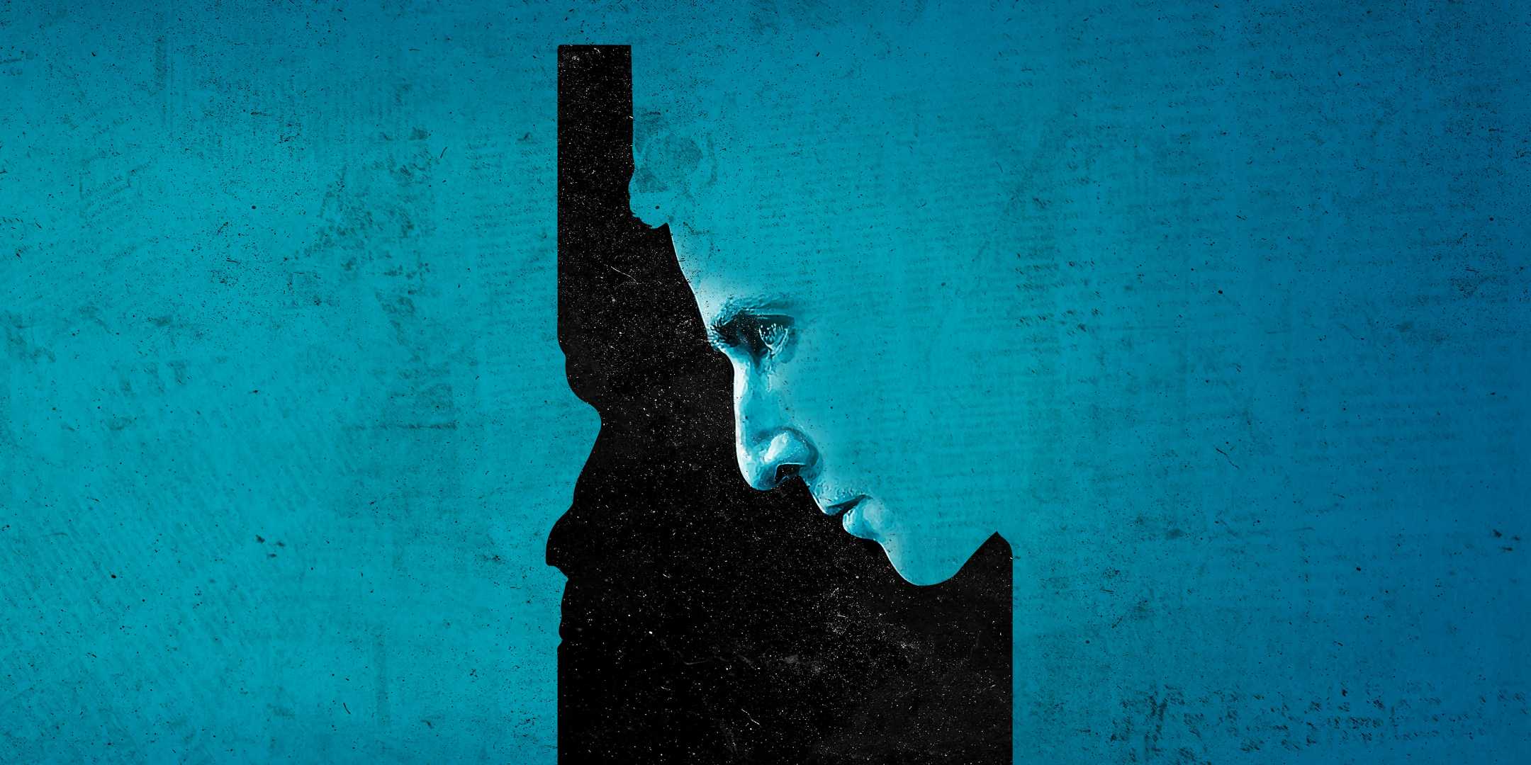 Графика, изображающая штат Айдахо с лицом Брайана Кохбергера