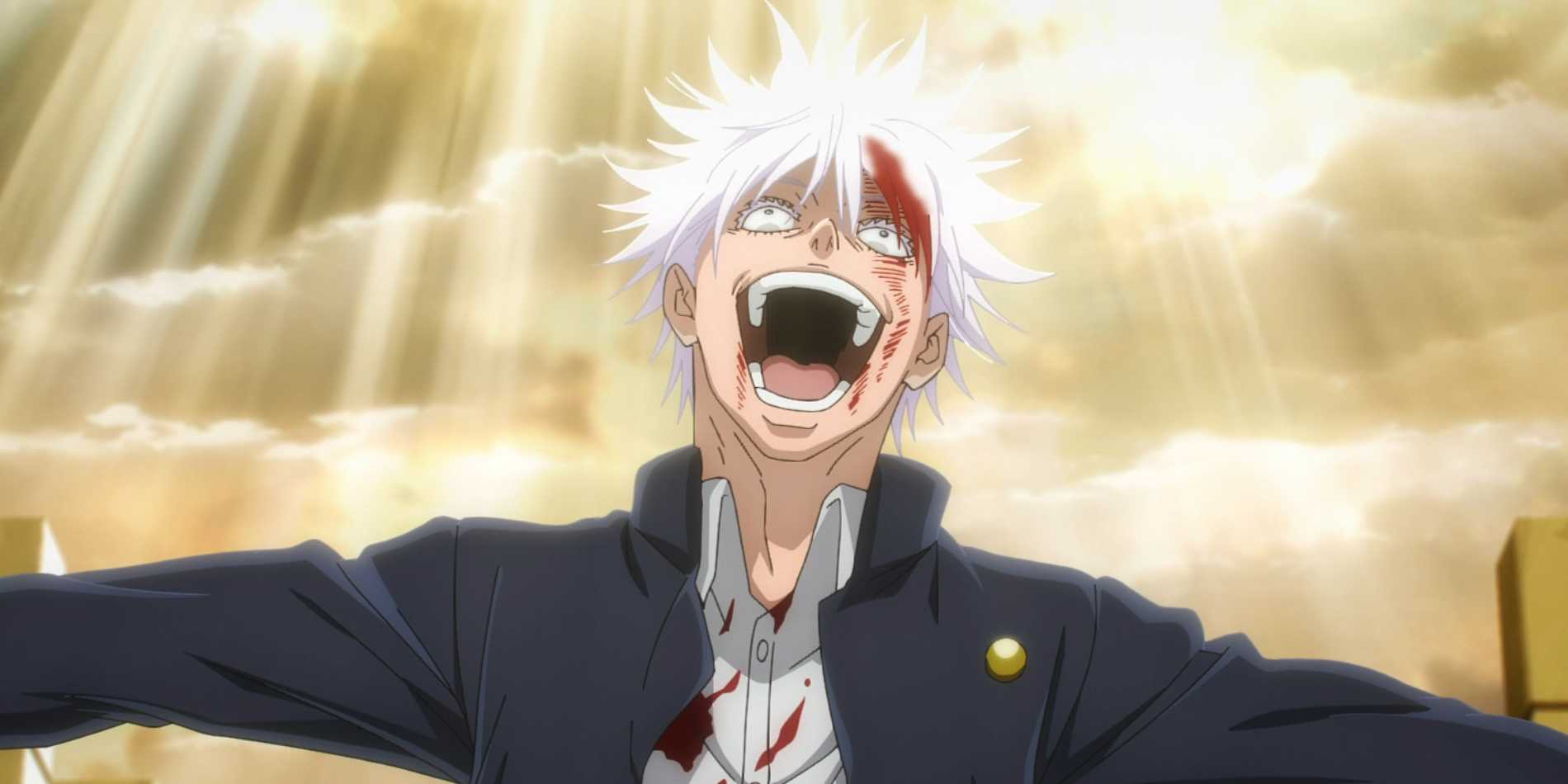 Jujutsu kaisen: Годжо смеется под небесным светом
