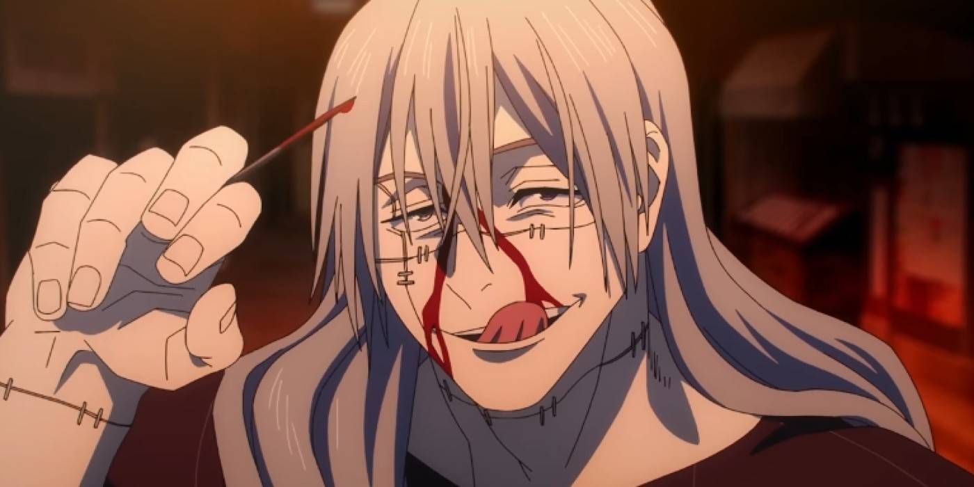 Махито получает удар от техники Нобары в Jujutsu Kaisen