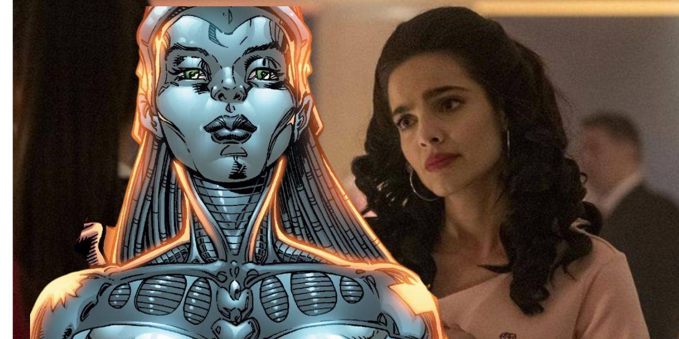 Разделенное изображение Марии Габриэлы Де Фарии и Инженера из DC комиксов