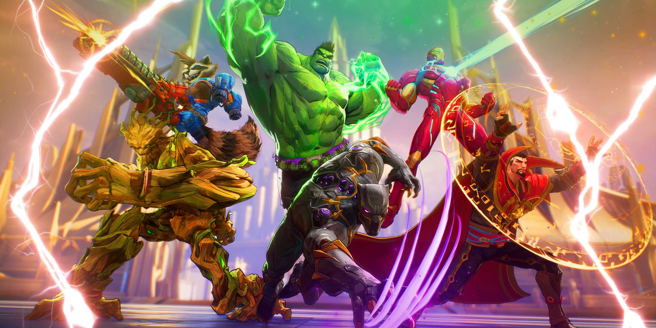 Marvel Rivals Teamups с молниями с обеих сторон героев.