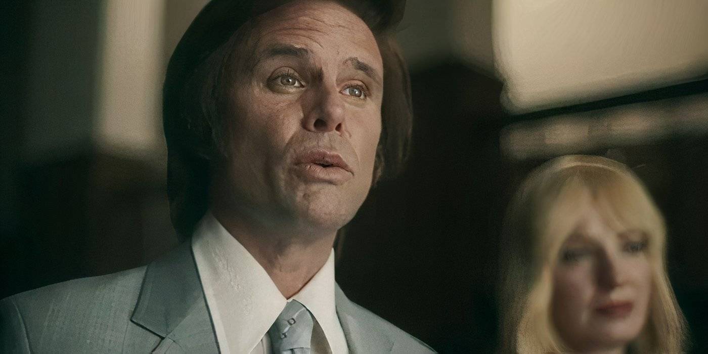 Уолтон Гогинс в роли Арла "Пинату" Монтгомери, разговаривающий с кем-то в «Джордж и Тэмми» (2022 - 2023)