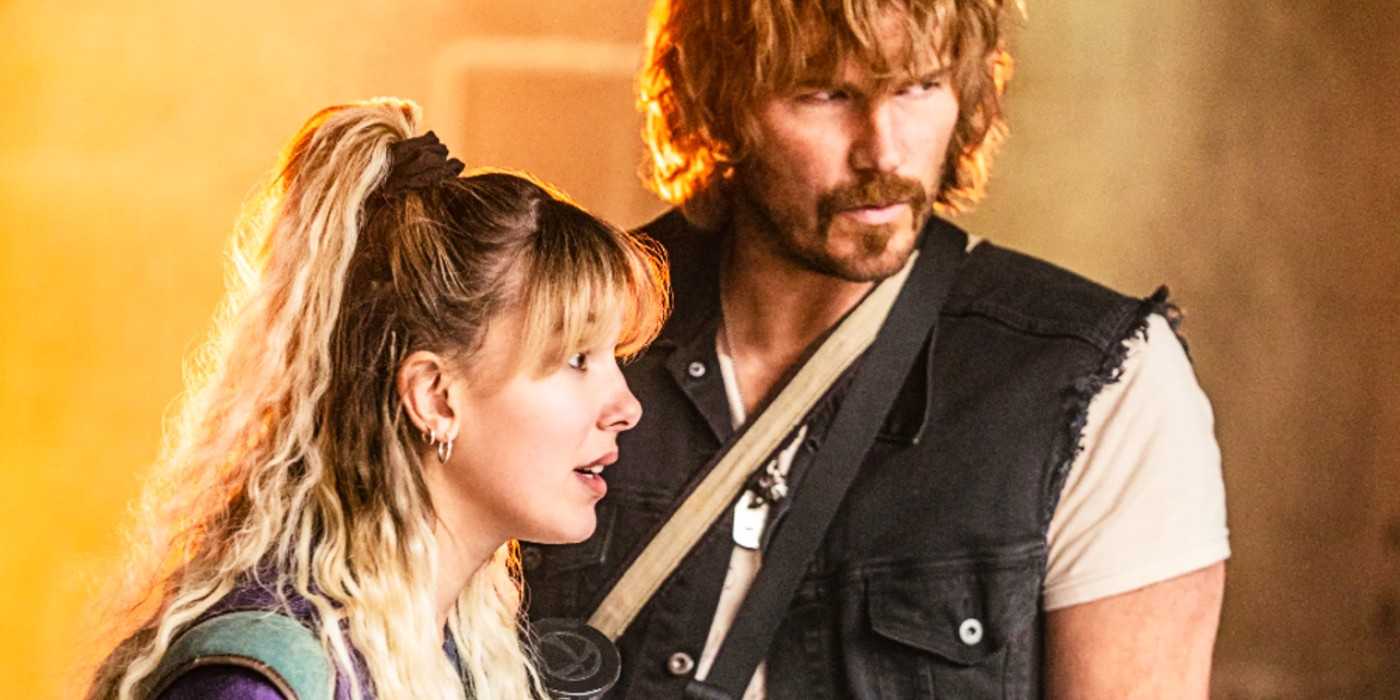 Милли Боби Браун и Крис Пратт в The Electric State