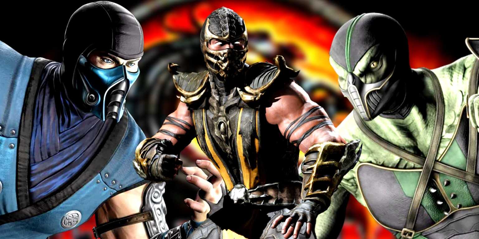 Персонажи Mortal Kombat 9 готовятся к бою перед логотипом дракона Mortal Kombat