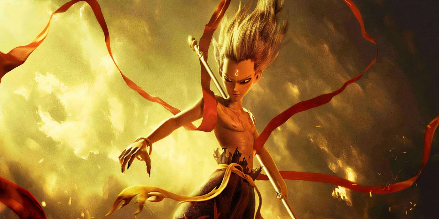 Персонаж в позе в бою в Ne Zha 2