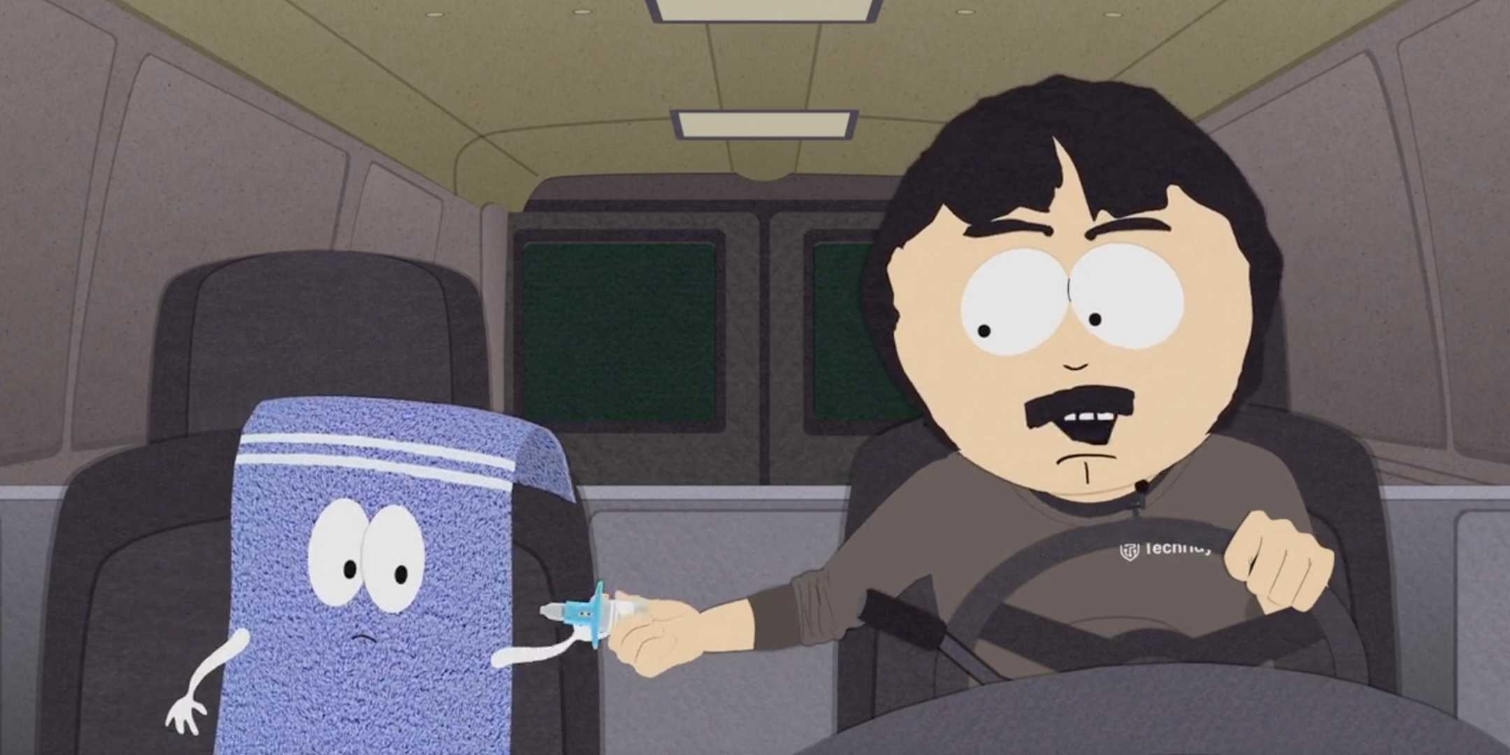 Рэнди и Таувели микродозируют кетамин в фургоне из 3-го эпизода South Park, сезон 27