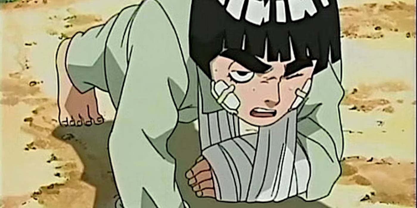 Rock Lee тренируется в гипсе