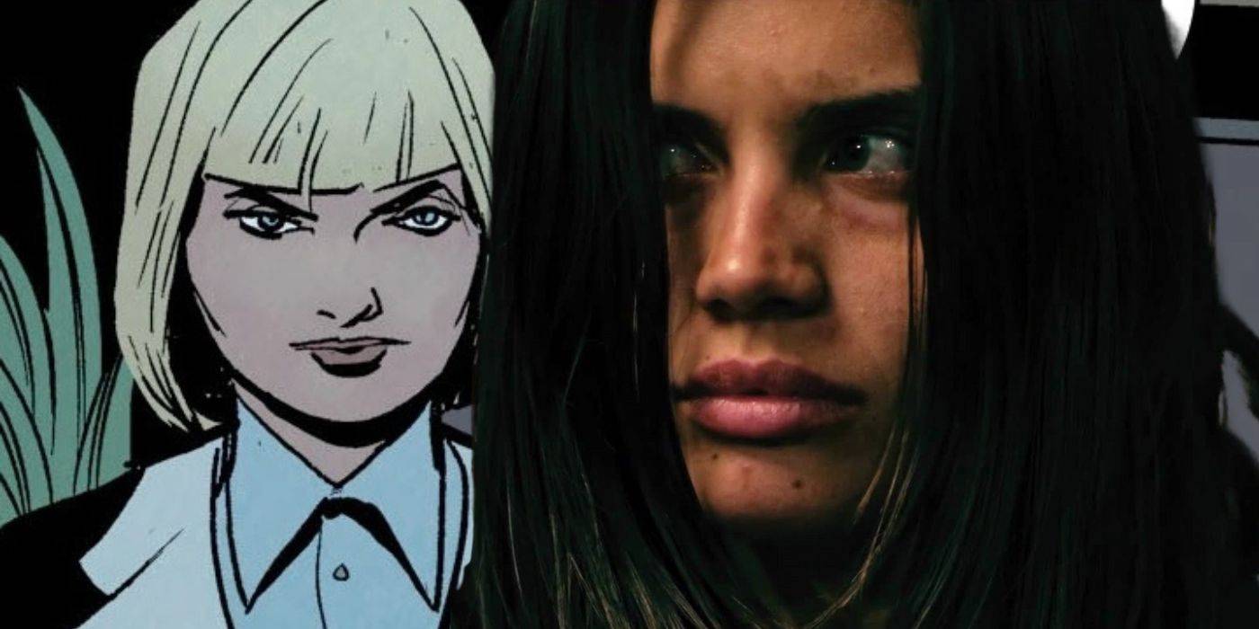 Разделенное изображение актера Сары Санпайо и Эв Тэшмахер из DC Comics