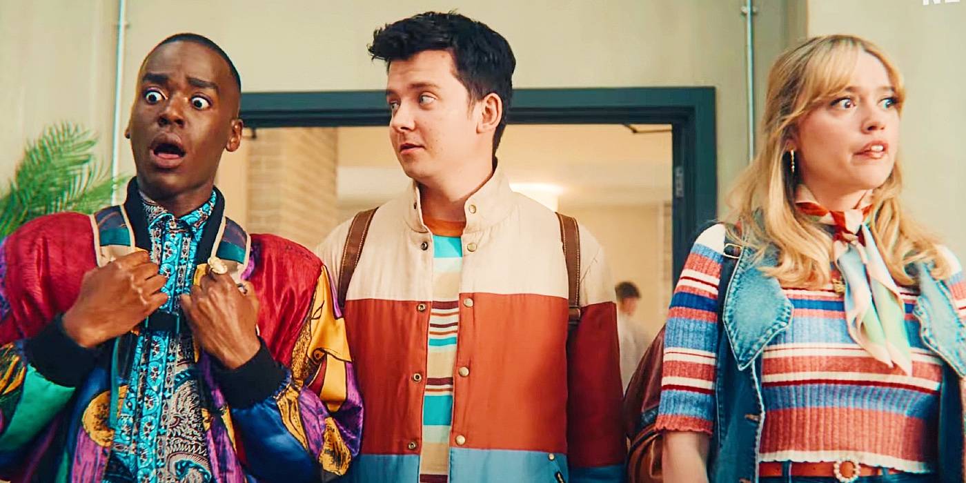 Эрик, Отис и Эмми из *Sex Education*