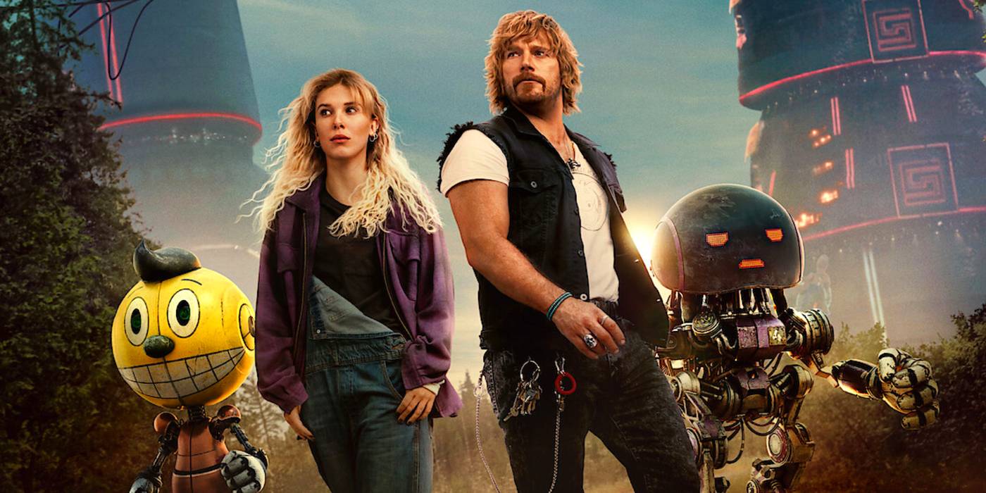 Постер Netflix фильма "The Electric State" с Милли Бобби Браун и Крисом Праттом