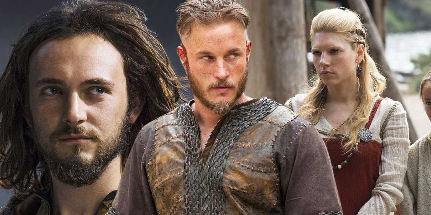 Коллаж из трех изображений из телешоу «Викинги» — созданный Томасом Расселом