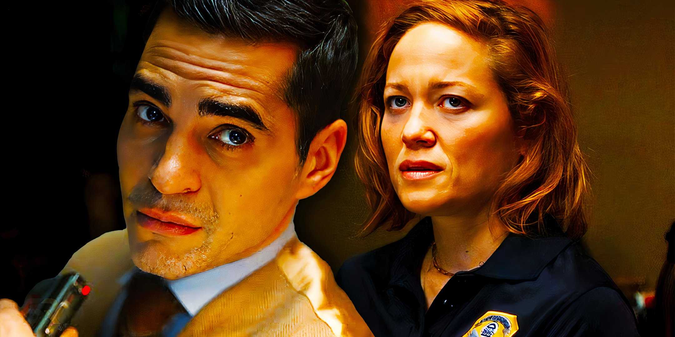 Рамон Родригес в роли Уила Трента и Эрики Кристиансен в роли Энгি Поласки в "Will Trent".