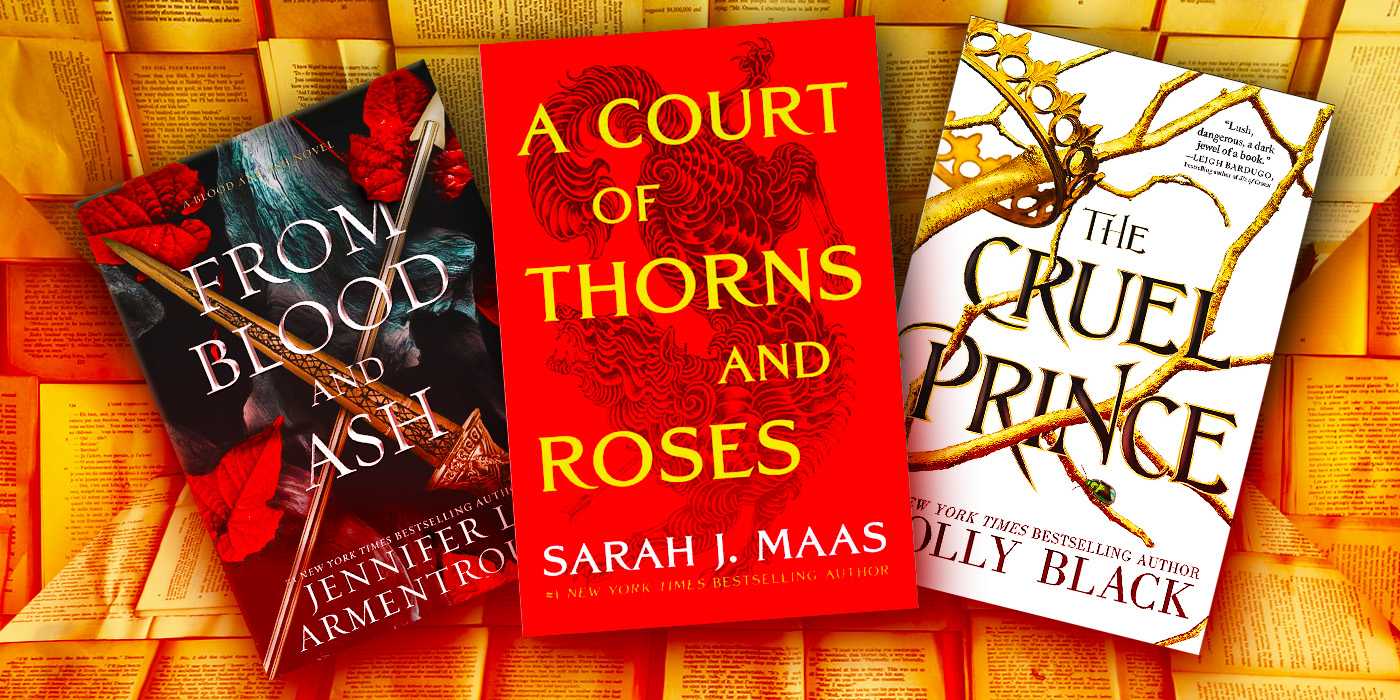 Обложки книг "Blood and Ash", "A Court of Thorns & Roses" и "The Cruel Prince"