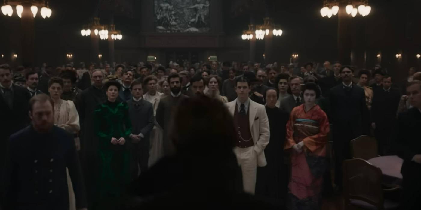 Пассажиры корабля Кереберос, собравшиеся в 1899 году.