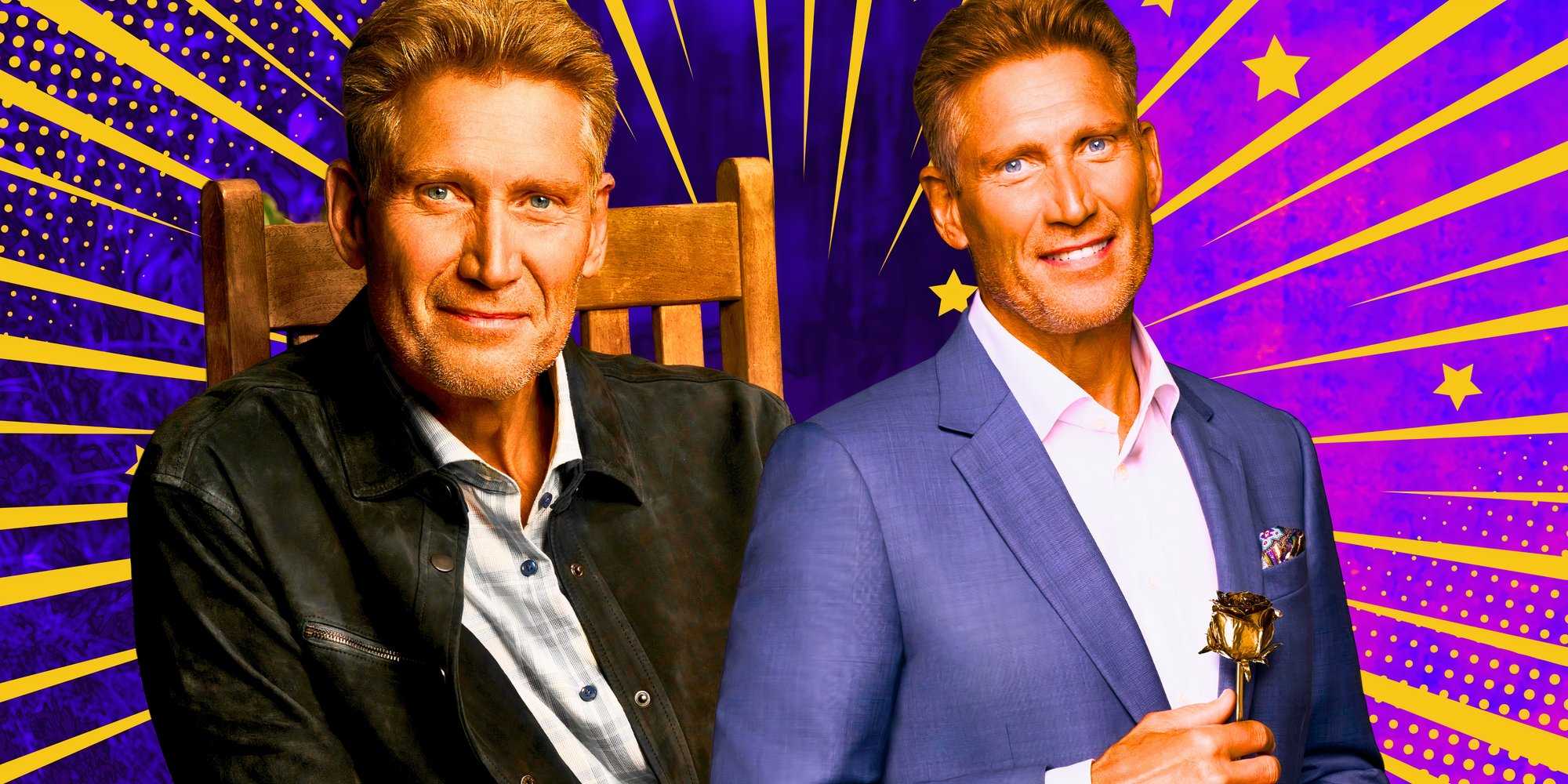 Коллаж с Джери Тёрнером из "золотого холостяка" в двух изображениях