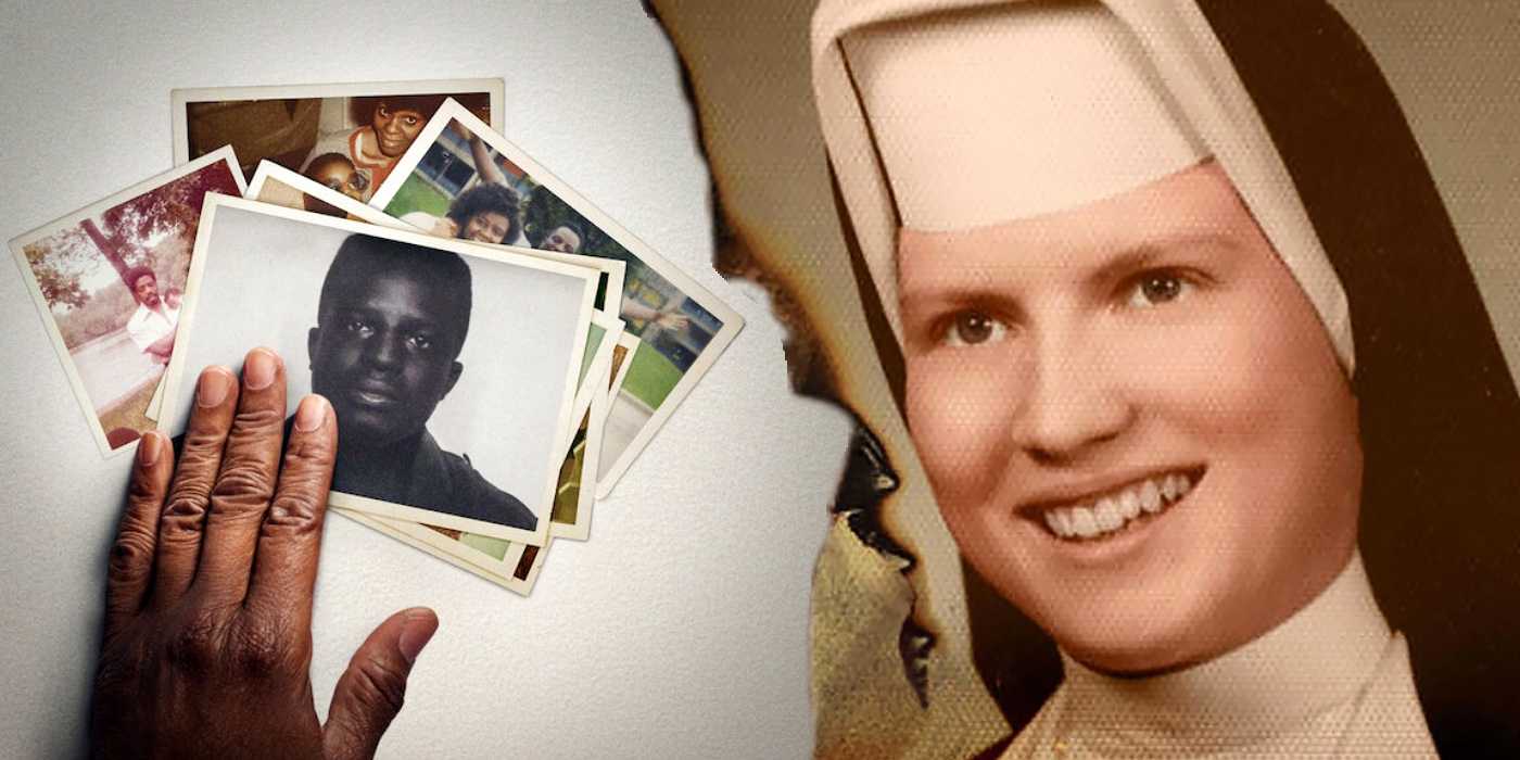 Смешанное изображение, включающее фотографии из документальных фильмов Netflix "Strong Island" и "The Keepers"