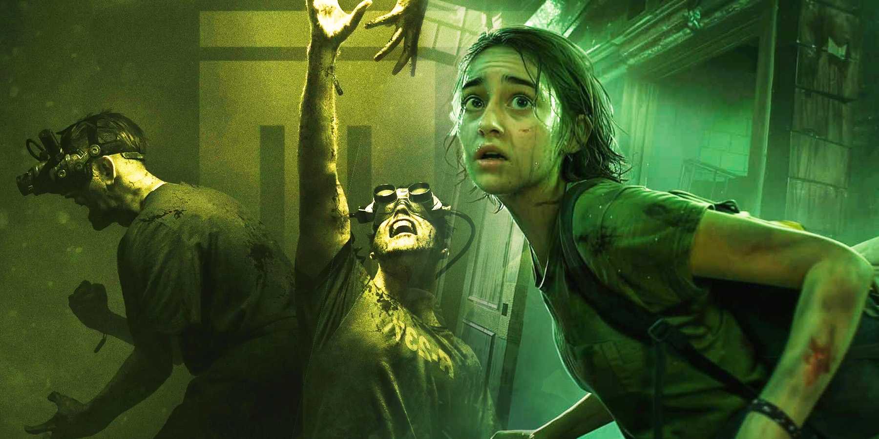 Персонаж из "Quiet Place" и ключевой арт из "Outlast"