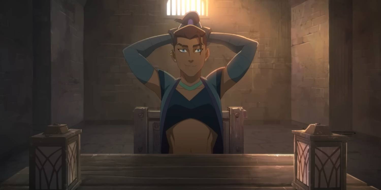 Женщина с руками за головой в "The Mighty Nein"