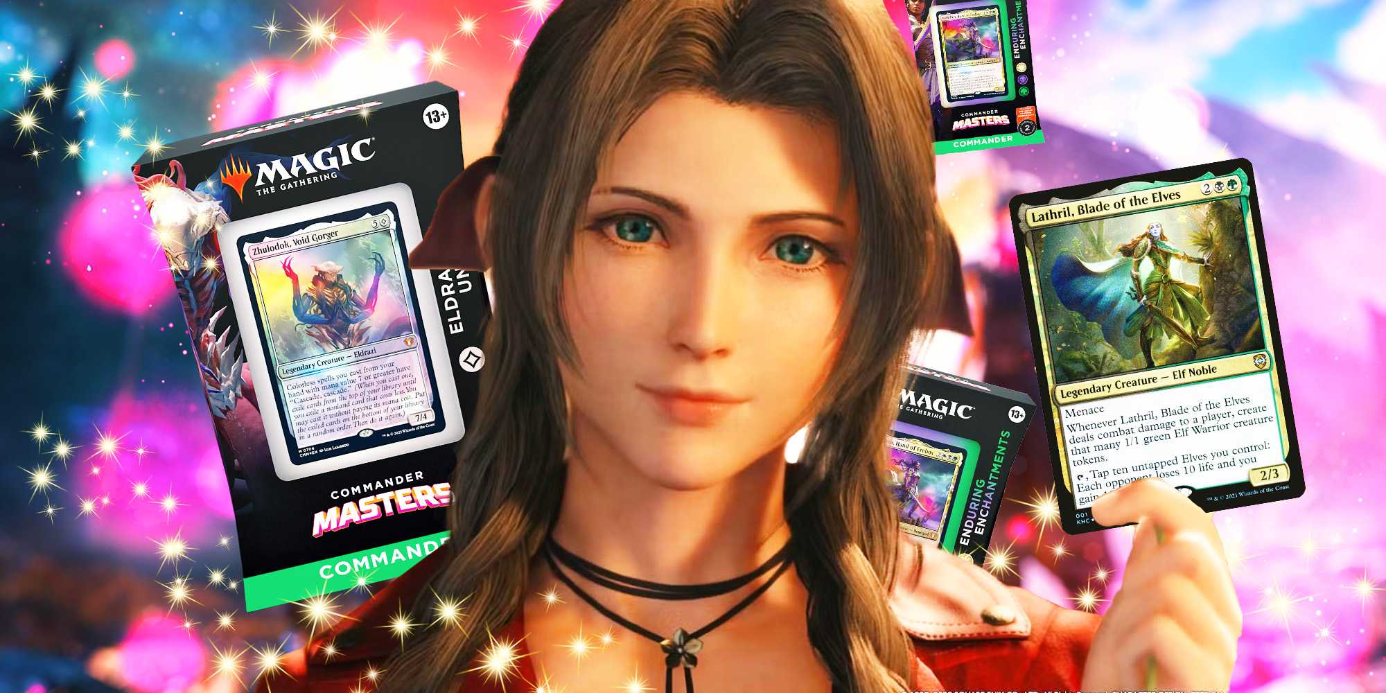 Эри, держащая карту из набора Magic The Gathering's Commander