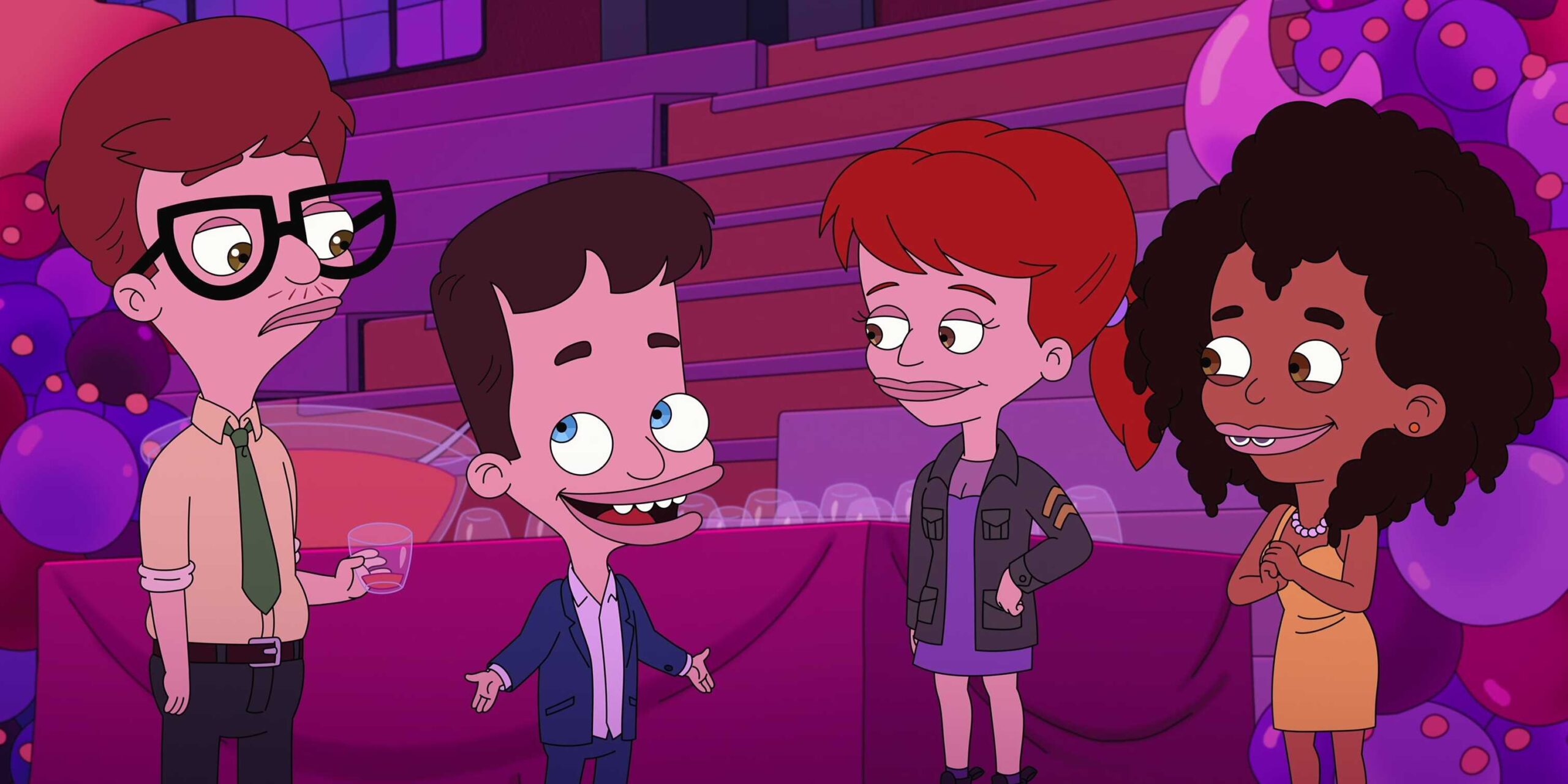 Эндрю, Ник, Мисси и Джесси на танцу в 8 сезоне "Big Mouth"