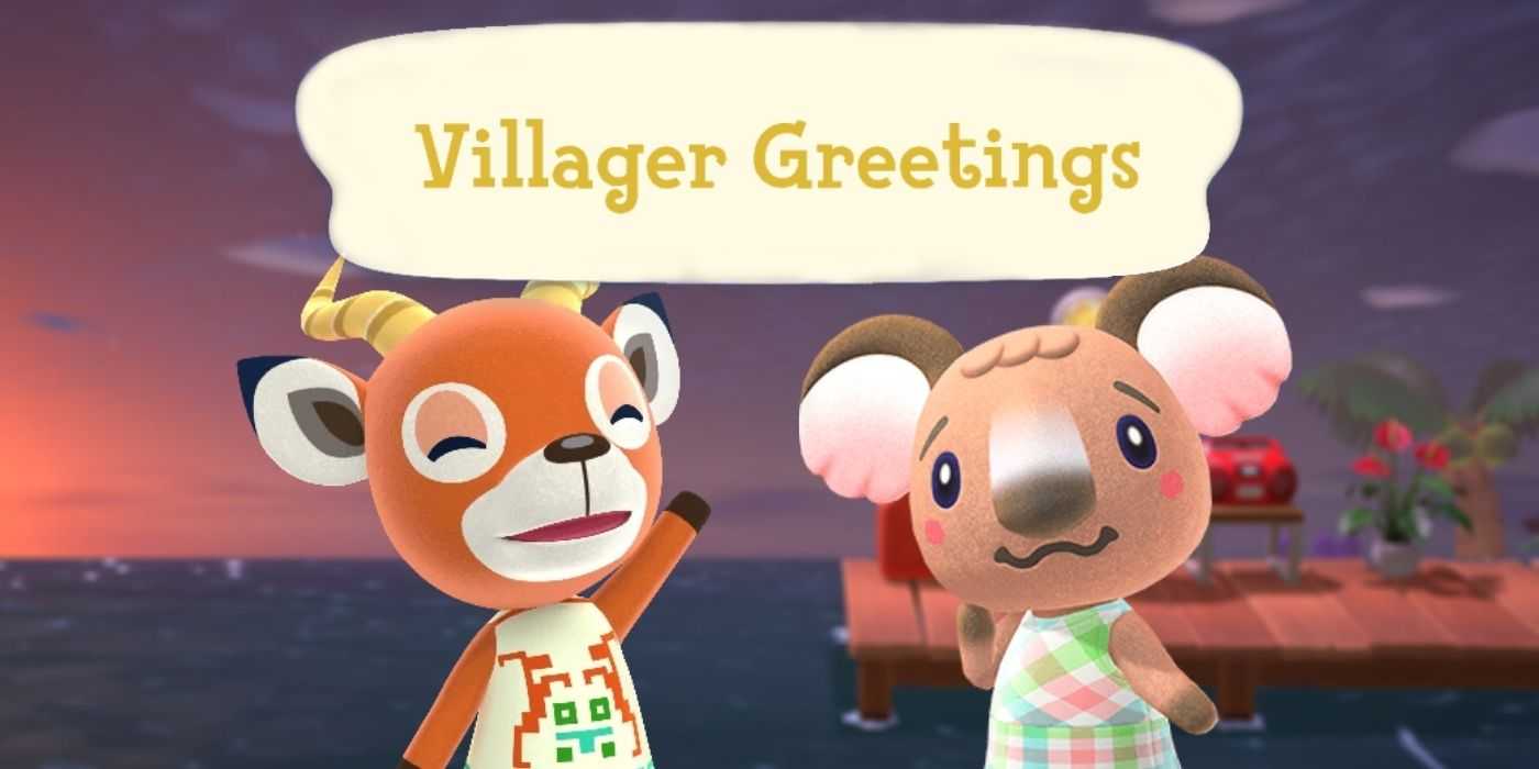Два жителя из Animal Crossing, стоящие под облаком речи, которое гласит 