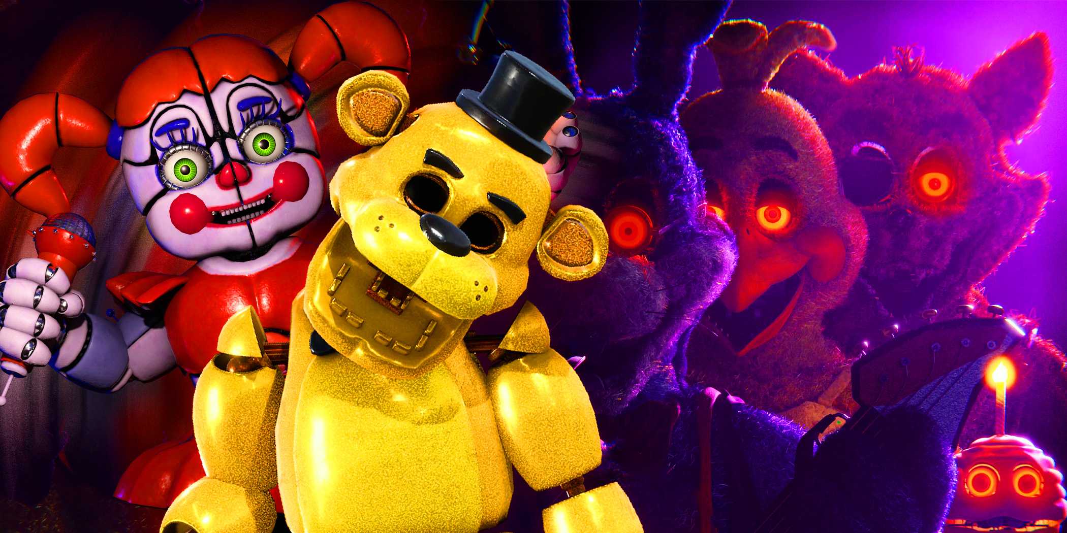 Аниматроники из Five Nights at Freddy's выглядят угрожающе.