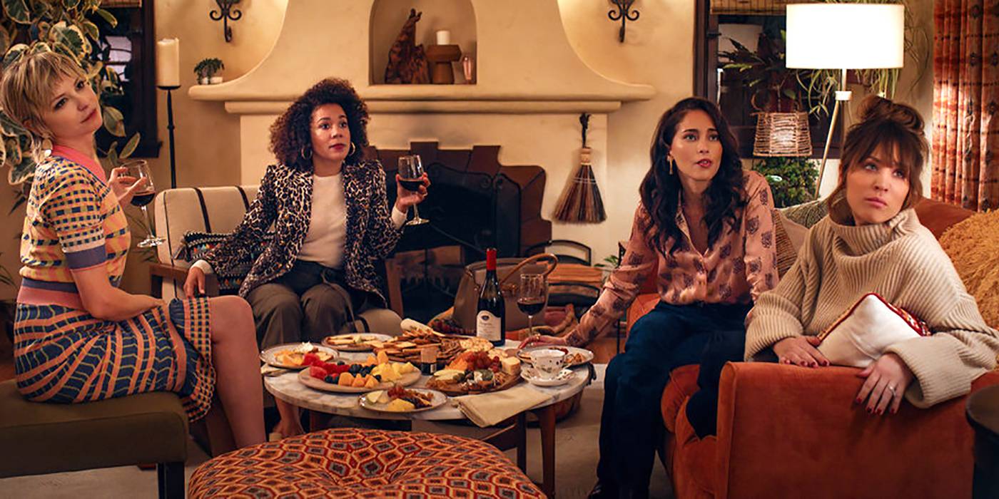 Аннабель Декстер-Джонс в роли Селены, Айша Альфа в роли Кэролайн, Присцилла Куинтана в роли Руби, Кэли Куко в роли Эвы в Based on a True Story