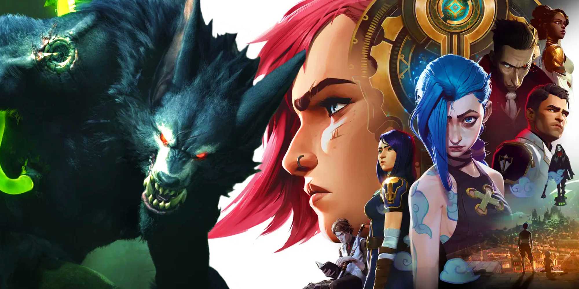 Постер к 1 сезону Arcane рядом с артом для Варрика из League of Legends