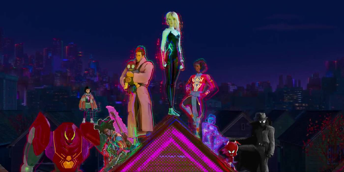 Гвен возглавляет нескольких Человеков-пауков в фильме "Человек-паук: В другом измерении" (2023)