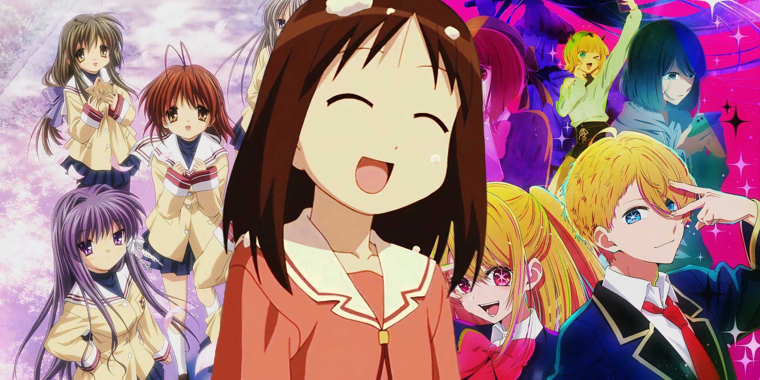 Заголовок с изображением Azumanga Daioh, Clannad и Oshi no Ko