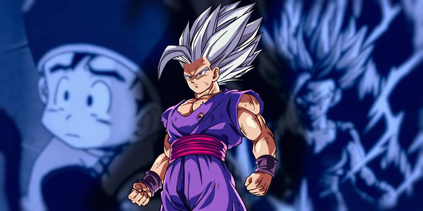 Зверский Гохан стоит перед более молодыми версиями себя.