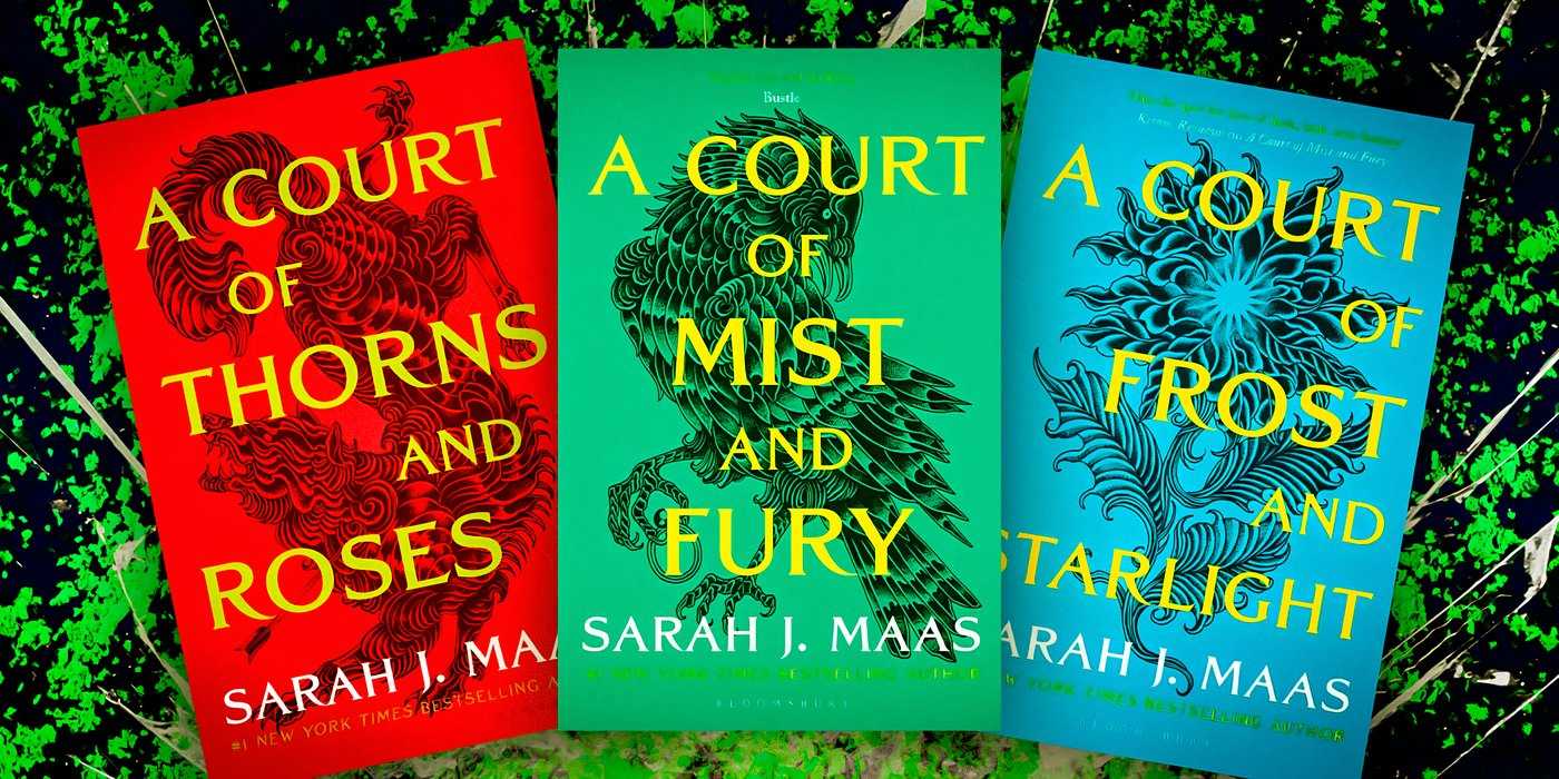 Обложки ACOTAR, ACOMAF и ACOFAS с зеленым разбрызгивающим фоном