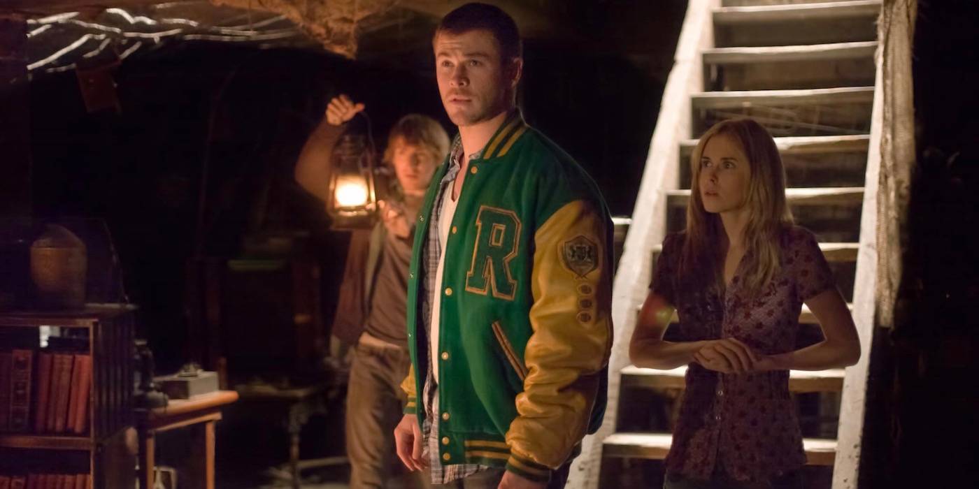 Жертвы входят в подвал в "Дом в лесу"