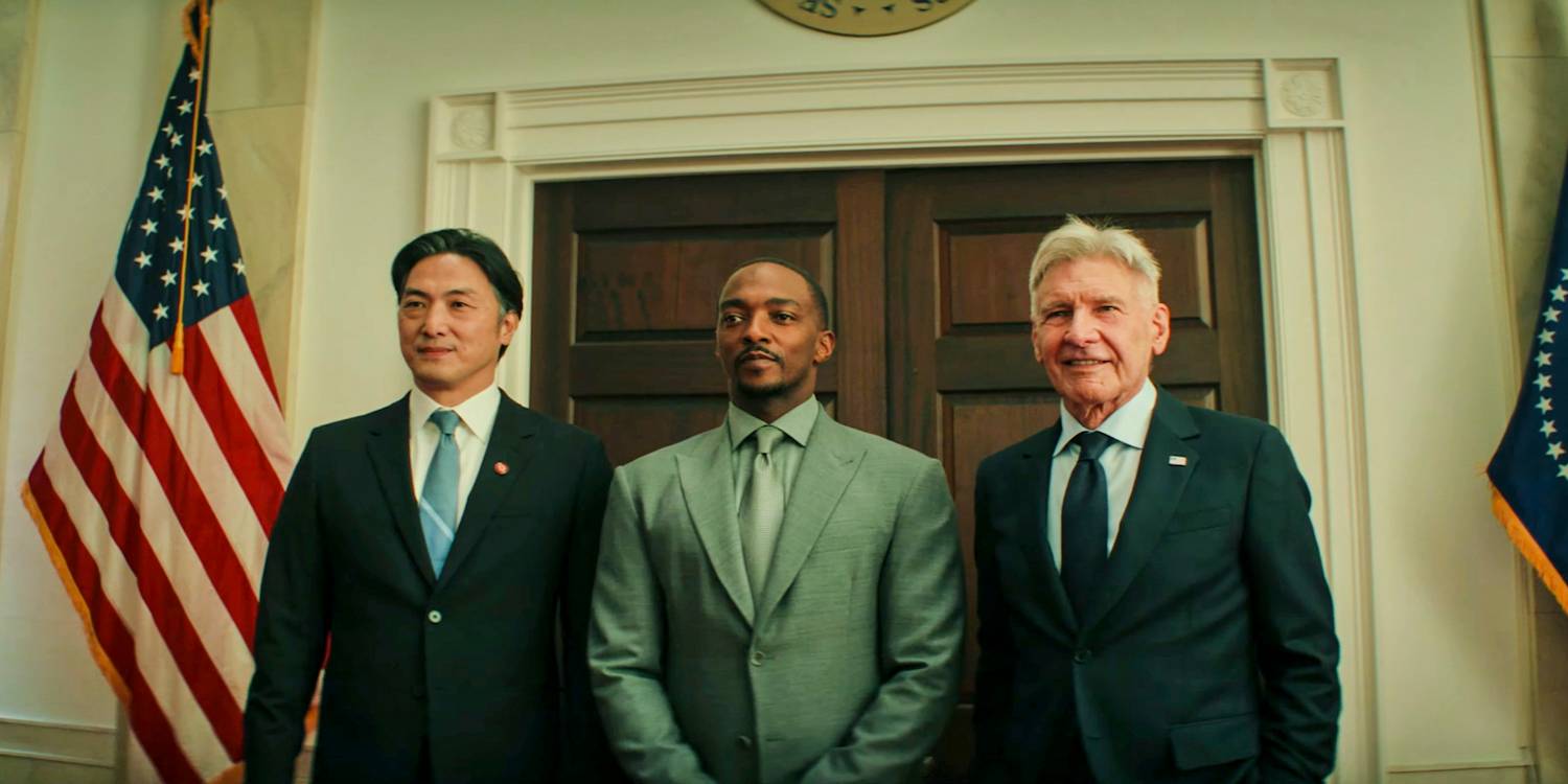 Капитан Америка (Энтони Макки) и Тэдас 'Танджер' Росс (Гэри Олдмен) в Белом доме в Captain America 4: Brave New World