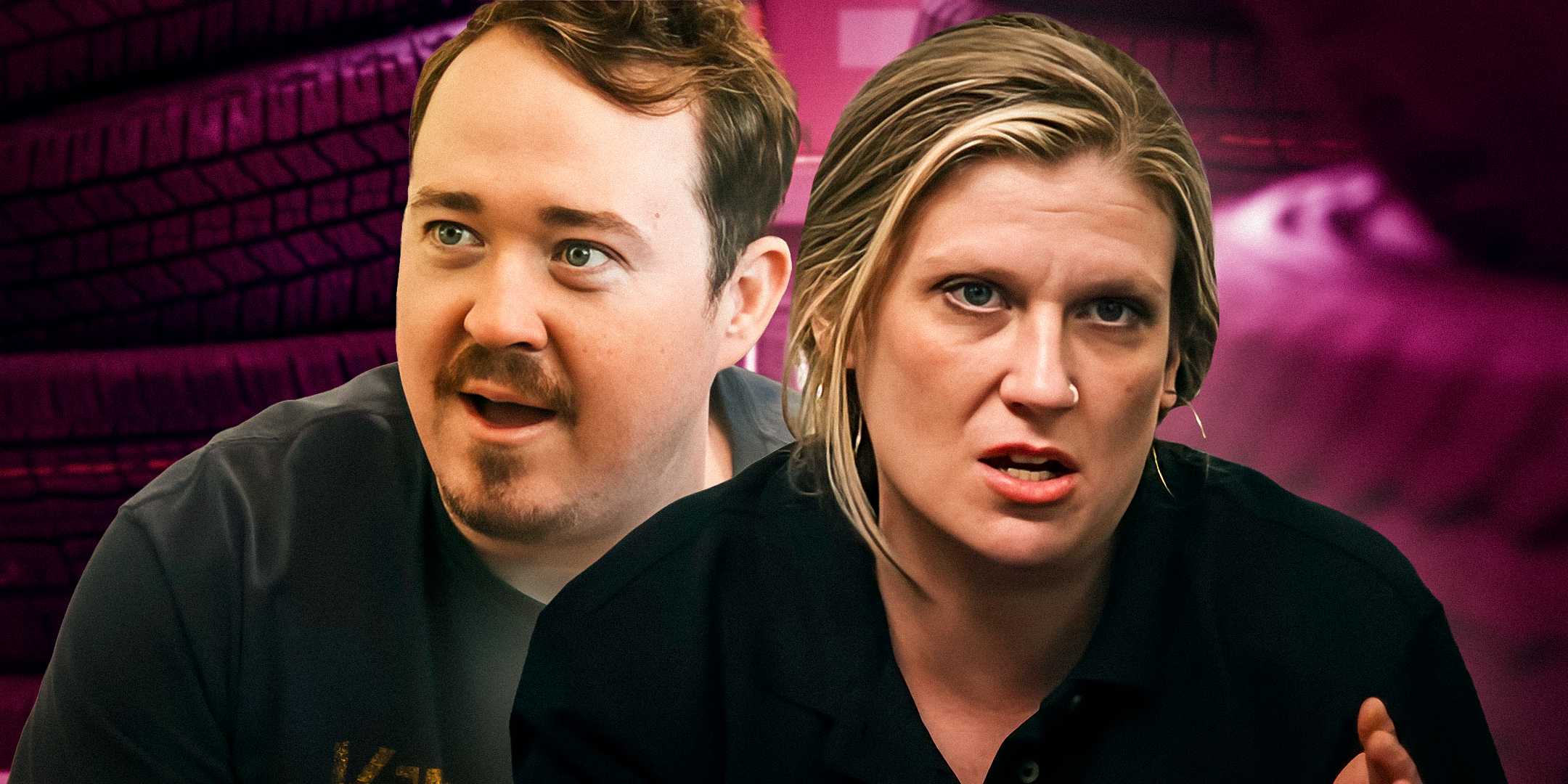 Актер из сериала "Tires" Шейн Гиллис на оригинальном изображении Screen Rant с шинами и фиолетовым фоном