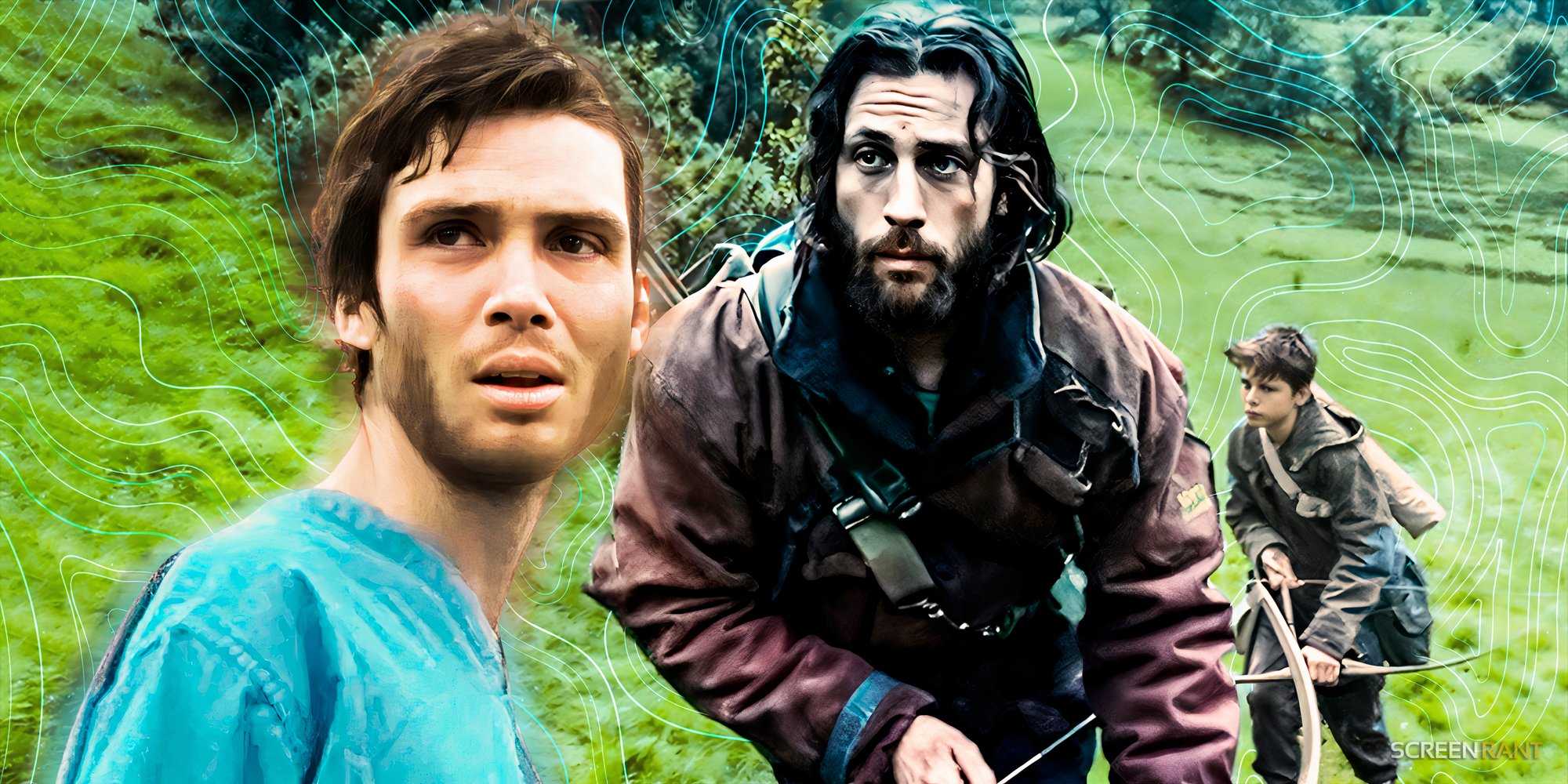 Киллан Мерфи в роли Джима из фильма "28 дней спустя" и Джейми из трейлера к фильму "28 лет спустя" в исполнении Эйрона Тейлор-Джонсона.