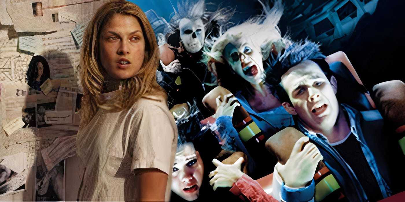 Коллаж с Клэр Риверс и сценой с американским горком в "Final Destination"