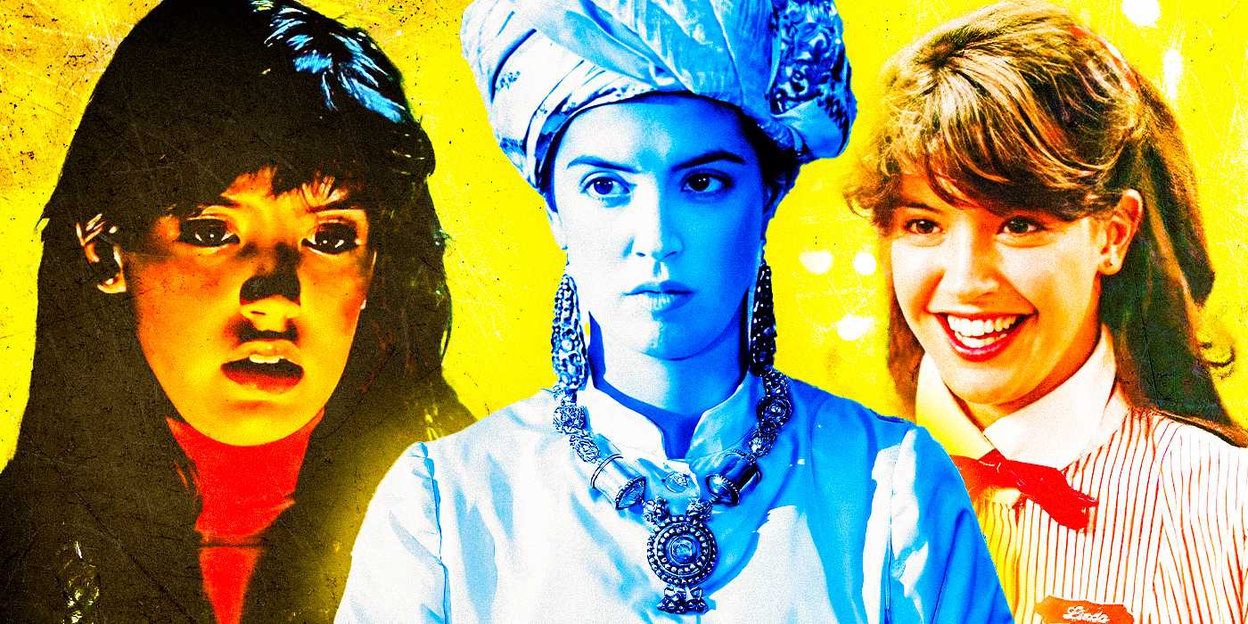 Коллаж с Фиби Кетс в фильмах "Gremlins", "Princess Caraboo" и "Fast Times at Ridgemont High"